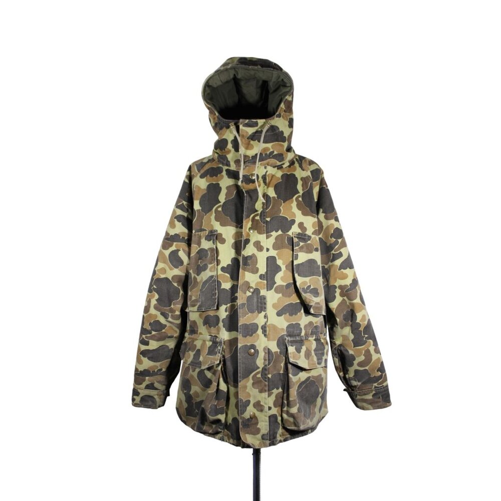 Columbia vintage Delta Marsh duck hunting camo hooded lined hunting jacket M